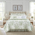 Laura Ashley - Twin Quilt Set, Reversible Cotton Bedding with Matching Sham, Lightweight Home Decor for All Seasons (Bedford Gre
