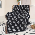 Shesyuki Boho Throw Blanket Reversible Cotton Bohemian Tapestry Hippie Room Decor Double Sided (Boho Skull Print Black 50x60)