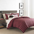 Eddie Bauer - King Duvet Cover Set, Cotton Reversible Bedding, Buffalo Plaid Home Decor for All Seasons (Red/Black, King)