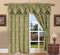 Elegant Comfort Penelopie Jacquard Look Curtain Panel Set, 54 by 84-Inch, Sage, Set of 2