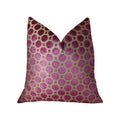 Plutus Brands Plutus Velvet Geo Handmade Throw Pillow, 20 x 36 King, Magenta/Taupe
