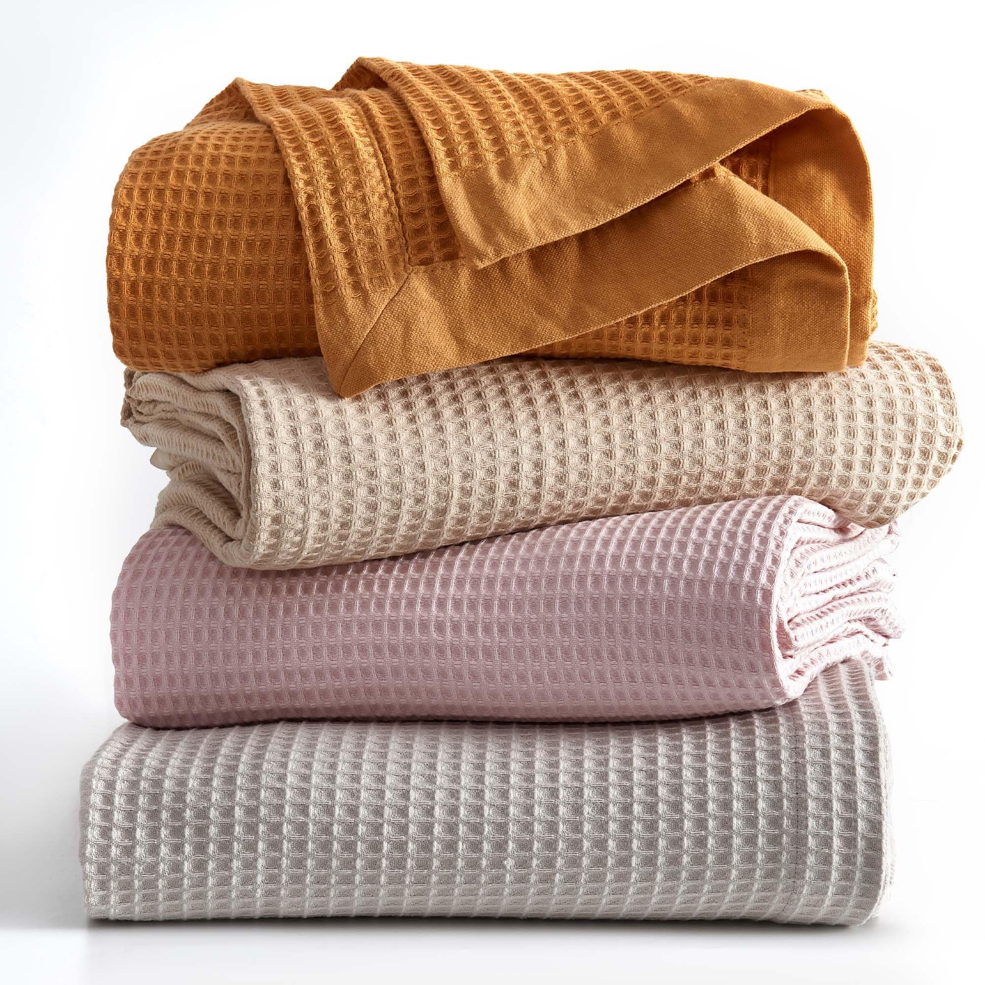 100% Cotton Waffle Weave Blanket - Mikala Collection