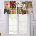 Cozy Line Home Fashions Khaki Red Patchwork Rod Pocket Window Valance, 16 x 55