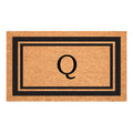 Calloway Mills 152961830Q Black Border 18 x 30 Monogram Doormat, (Letter Q)