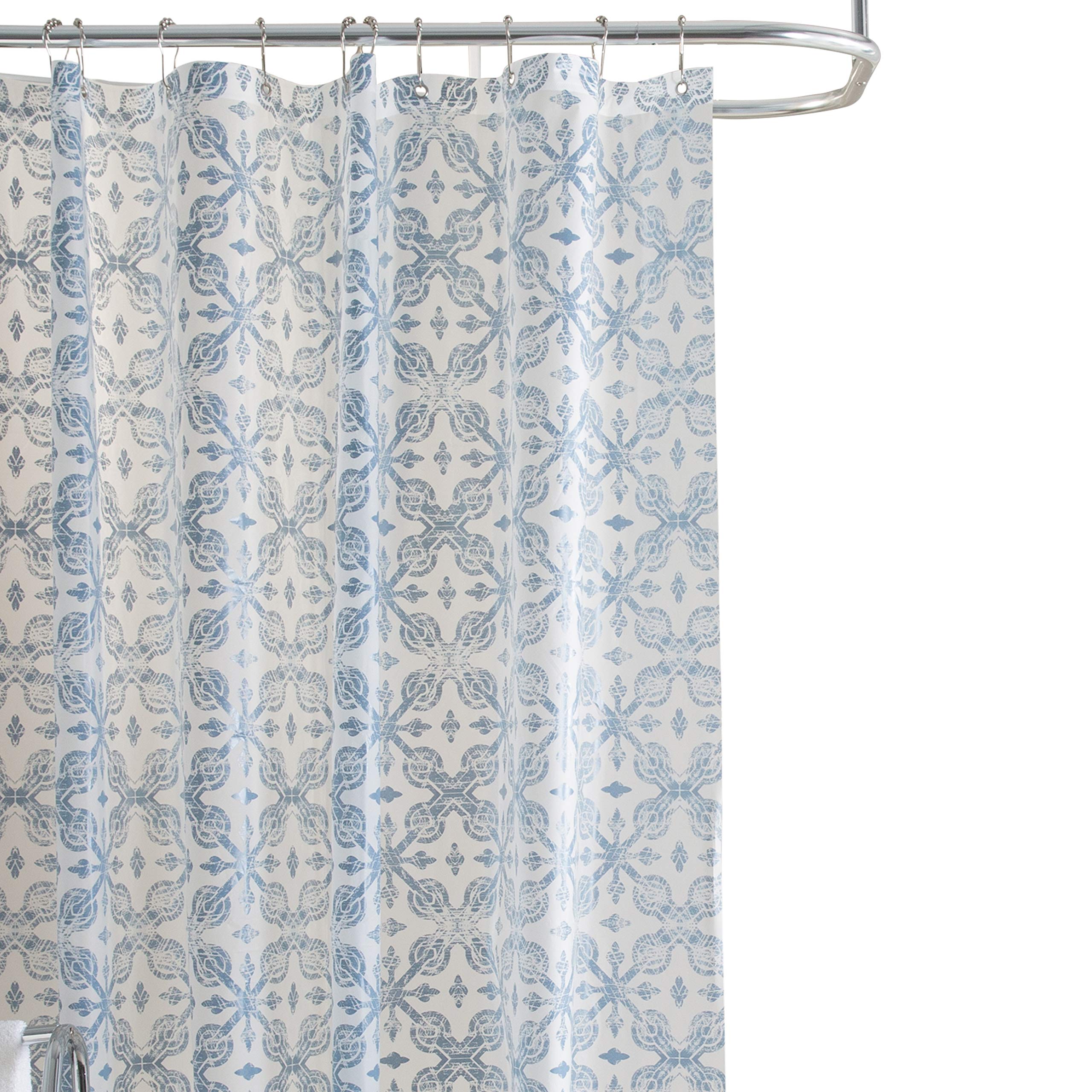Bath Bliss 70    x 72    PEVA Shower Curtain | 12 Rust Proof Metal Grommets | Reinforced Header | Waterproof | Lisbon Design | B