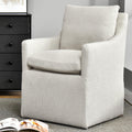 DUHOME Upholstered Dining Chair,Linen Accent Chair for Living Room,Single Sofa Chair with 4 Casters,Upholstered Arm Chair for Be