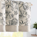 jinchan Linen Floral Valance for Windows Blackout Double Layer Valance Curtain 16 Inch Length for Living Room Bathroom Overlay B