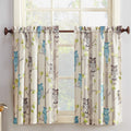 No. 918 Hoot Owl Print Semi-Sheer Rod Pocket Kitchen Curtain Tier Pair, 56 x 36, Mocha