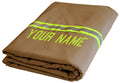 Fully Involved Stitching Firefighter Personalized Tan Cotton Fleece Station Blanket