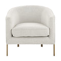 npd furniture and more Harrod Fabric Arm Antique Gold Legs Accent Chair, Beige