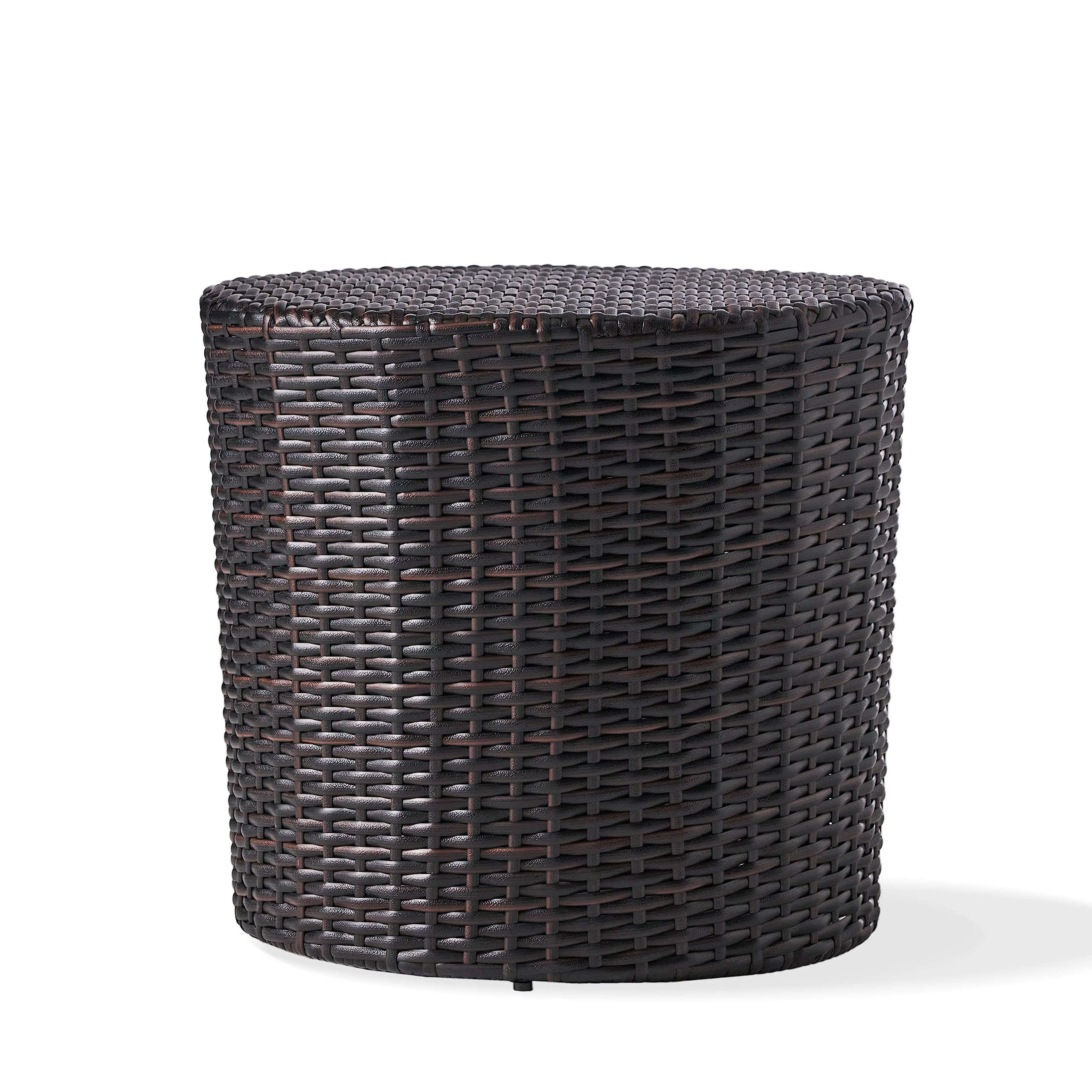 Christopher Knight Home Keaton Wicker Barrel Side Table, Multibrown 16.75 inches high x 17.5 inches wide 17.5 inches deep