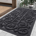 Smiry Welcome Door Mat Outside Entrance, Heavy Duty Trap Dirt and Moisture Easy Clean Low Profile Patio Porch Indoor Outdoor Fro