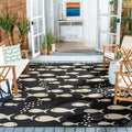 SAFAVIEH Courtyard Collection 71 Square Black/Beige CY6012 Indoor/ Outdoor Waterproof Easy Cleaning Patio Backyard Mudroom Area