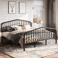 SHA CERLIN King Size Metal Platform Bed Frame with Victorian Style Wrought Iron-Art Headboard/Footboard, No Box Spring Required,