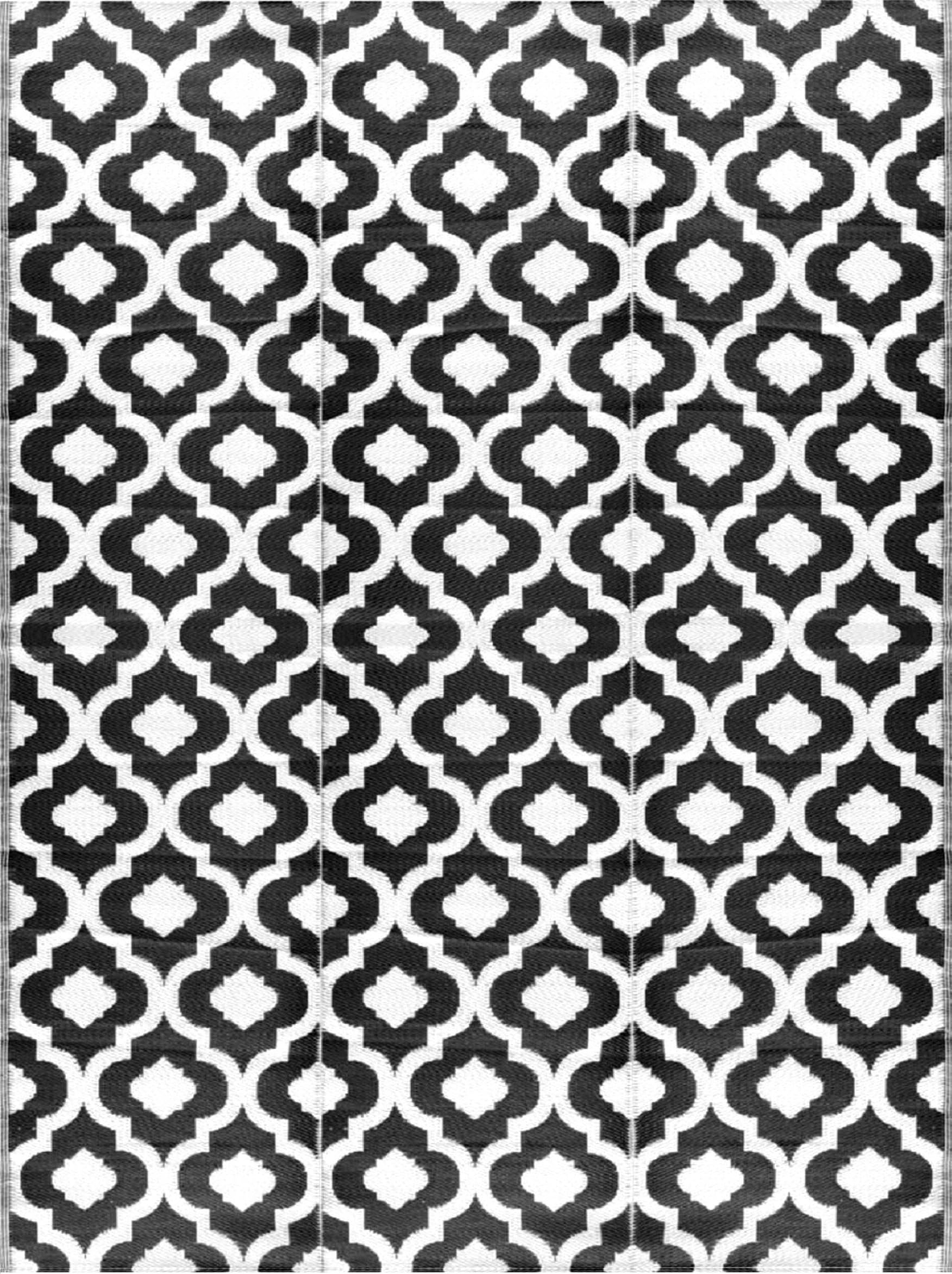 BalajeesUSA rv mats Outdoor Rug - 9x12, Black Reversible Recycled Plastic Straw Outdoor Patio Rugs Clearance Waterproof Large RV