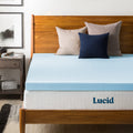 Lucid 3 Inch Mattress Topper Queen - Gel Infused Memory Foam - Memory Foam Mattress Topper Queen - Ventilated Design - CertiPur 