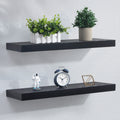 Floating Shelves - 2 Pack 9 Inch Rustic Wooden Wall Shelves - Extra Deeper & Thicker Wall Mounted Storage Shelf for Living Room,