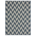 Nicole Miller New York Patio Country Calla Contemporary Herringbone Indoor/Outdoor Area Rug, Blue/Cream, 66x92