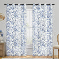 Beauoop Floral Curtains 84 Inches Long 2 Panels for Bedroom Living Room Blue Rose Flower Patterned Farmhouse Light Filtering Roo