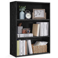 VASAGLE Bookshelf, 23.6 Inches Wide, 3-Tier Open Bookcase with Adjustable Storage Shelves, Floor Standing Unit, Ebony Black ULBC