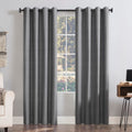 Sun Zero Columbia 2-Pack Thermal Energy Saving 100% Blackout Grommet Curtain Panel Pair, 50 x 63, Gray