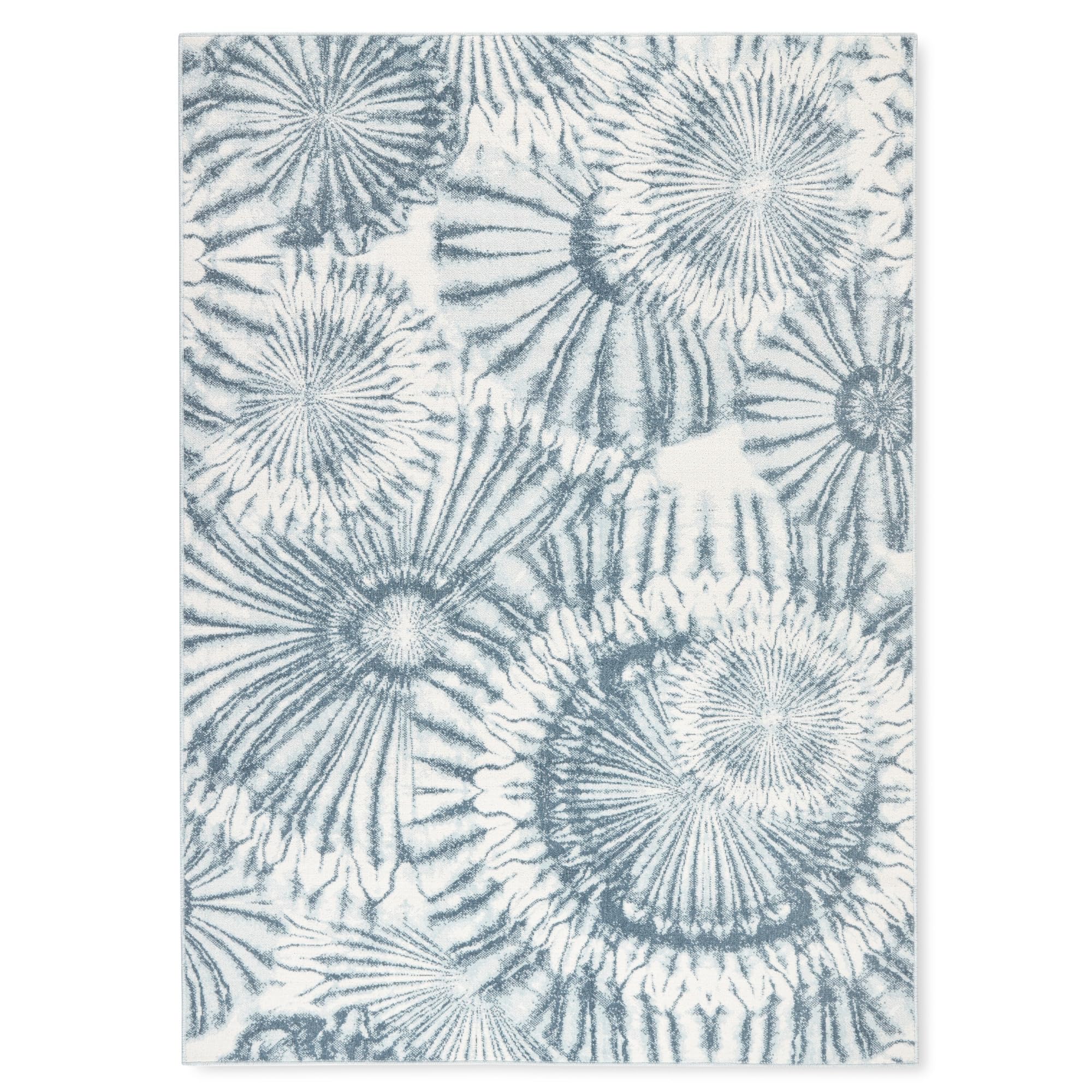 Tommy Bahama Shibori Summer Tie Dye Indoor Outdoor Area Rug, Tie Dye Modern Design, UV Fade Resistant, Blue/Dark, 52x72