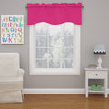 ECLIPSE Kendall Modern Scalloped Valance Rod Pocket Window Curtain for Kitchen or Bathroom , Raspberry, 42 x 18