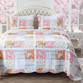 Greenland Home Everly Shabby Chic Quilt Set, 3-Piece Full/Queen, Blue