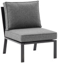 Crosley Furniture Clark Armless Outdoor Sectional Chair, Patio Chairs for Porch, Deck, Backyard, Balcony, Matte Black with Charc