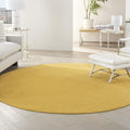 Nourison Essentials Indoor/Outdoor Yellow 8 x Round Area Rug, Easy Cleaning, Non Shedding, Bed Room, Living Room, Dining Room, 