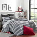 Nautica - King Comforter Set, Reversible Cotton Bedding with Matching Shams & Reusable Laundry Bag, Medium-Weight, Oeko-Tex Cert