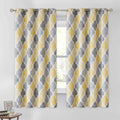 Beauoop 100% Blackout Curtains 63 Inches Long 2 Panels for Bedroom Living Room Yellow Grey Moroccan Geo Room Darkening Thermal I