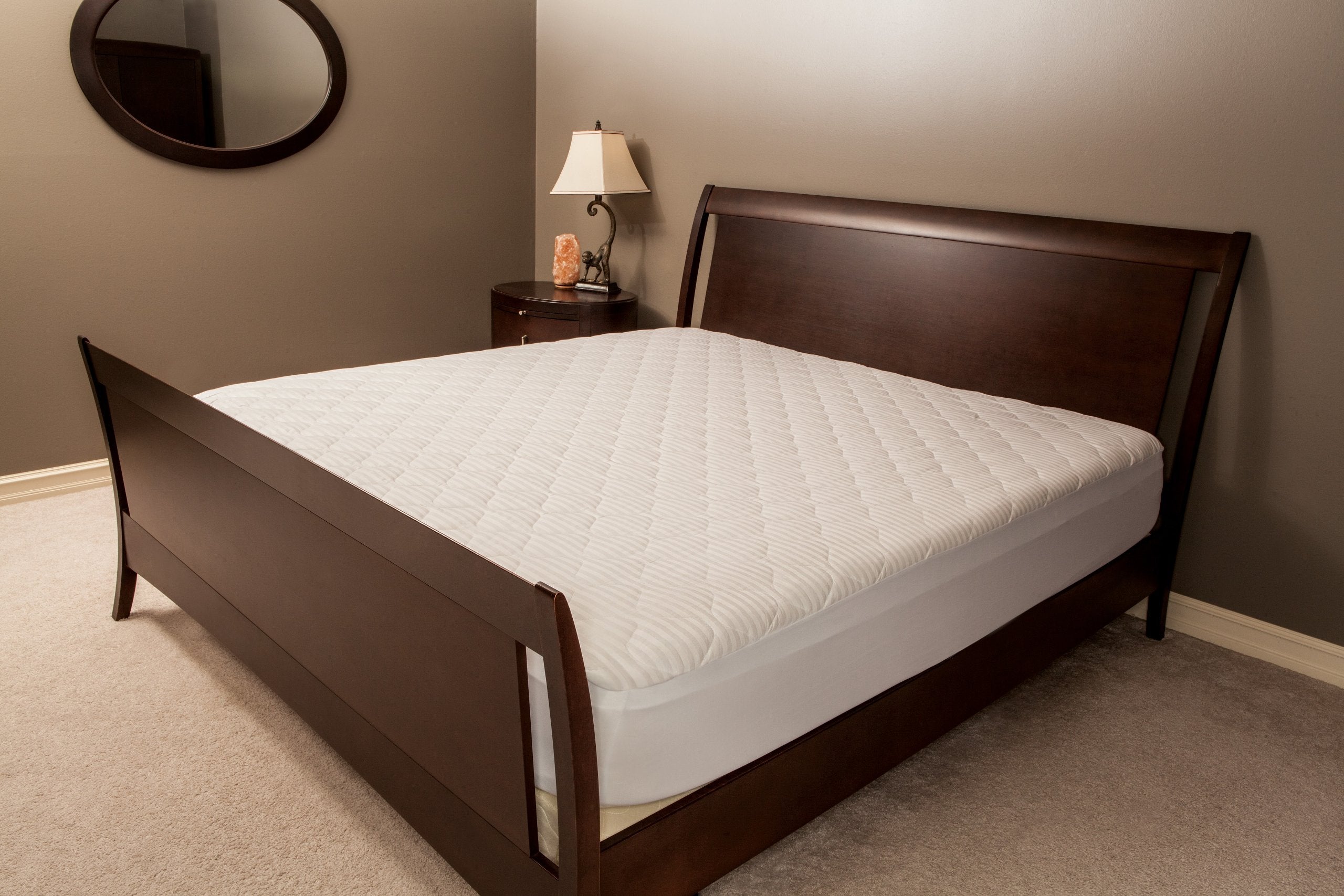 Newpoint Home Deluxe 250-Thread-Count Cotton Damask Stripe Twin XL Mattress Pad