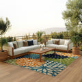 Nourison Aloha Indoor/Outdoor Multicolor 6 x 9 Area Rug, Easy Cleaning, Non Shedding, Bed Room, Living Room, Dining Room, Deck