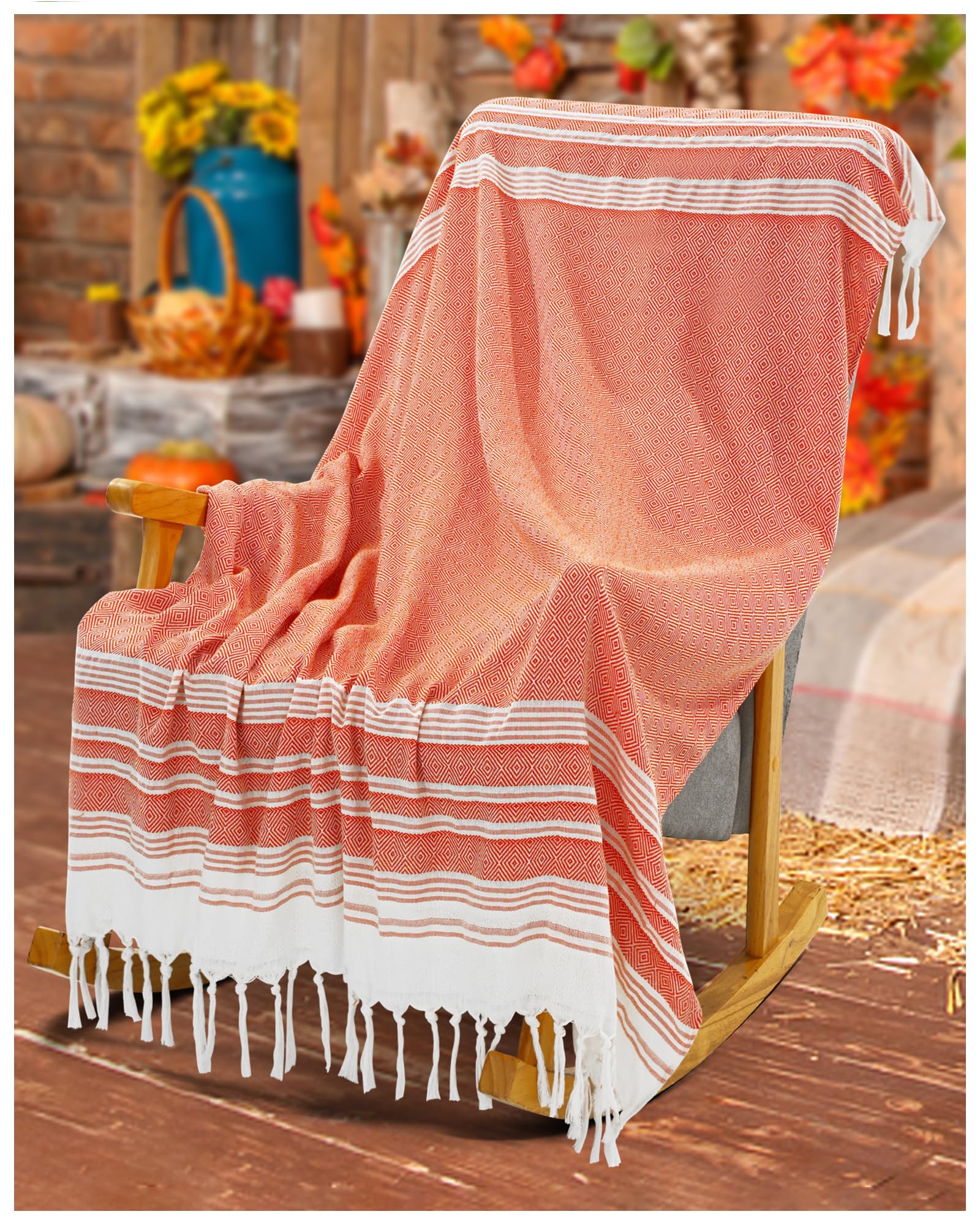 Rustic Farmhouse Throw Blanket Bedroom Decoration Living Room Accessories Sofa Couch Cover Chair Apartment Essential Home Finds 