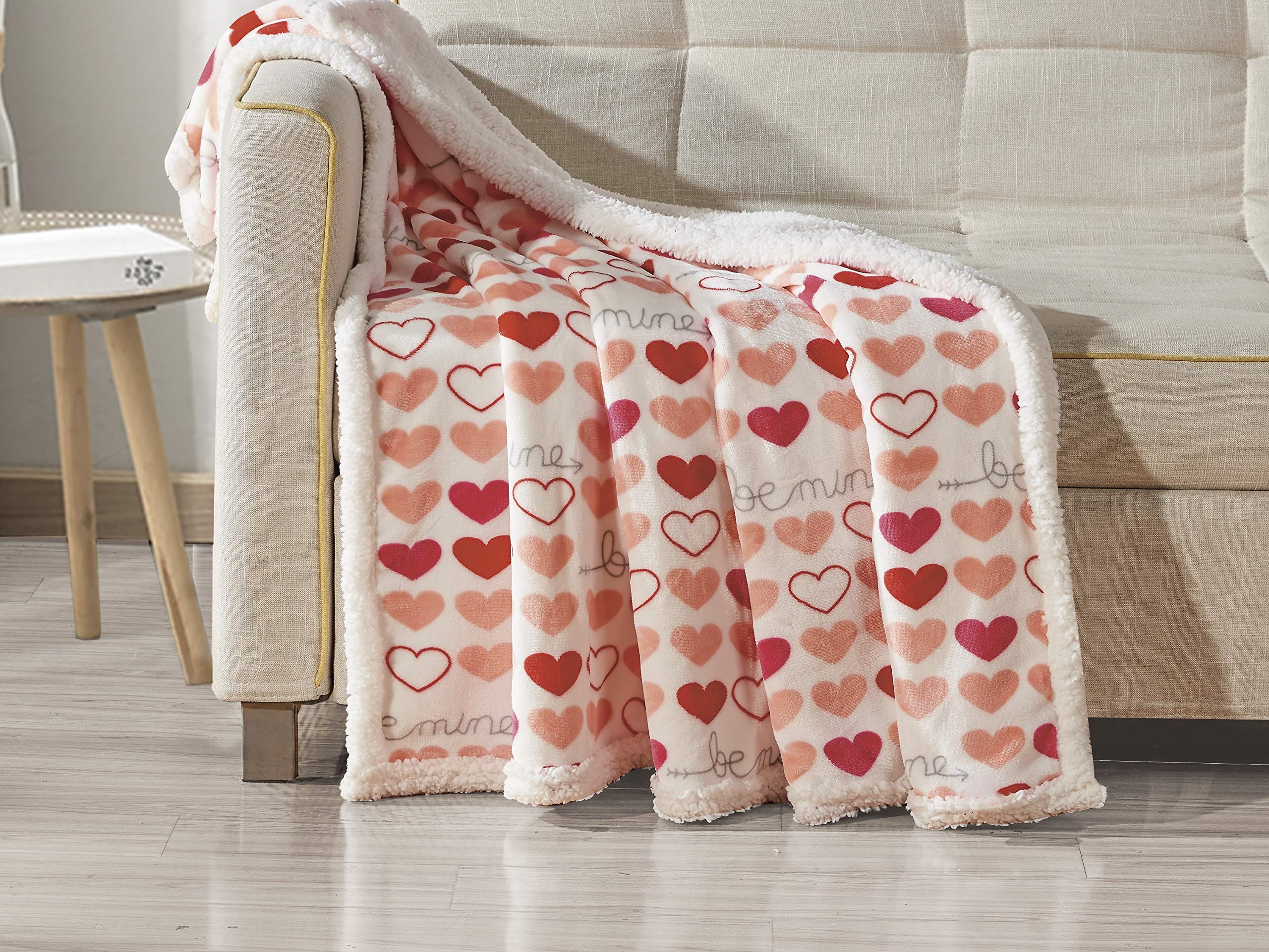 FAITH, HOPE, LOVE HOME D  COR EIQOCCA Amor Eterno Be Mine Love Collection Valentines Day Heart Ultra Plush Throw Blanket (50 x 