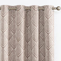 jinchan 80% Blackout Curtains for Living Room, Geometric Patterns Drapes for Bedroom, Window Treatments for Room Darkening, Grom