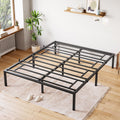 SunnyFurn Queen Bed Frame Platform,14 Inch Metal Queen Size Bed Frames No Box Spring Needed,Heavy Duty Steel Slat Mattress Found