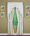 Todays Curtain Verona Reverse Embroidery Panel Pair and Tiebacks, 72, Ecru/Antique