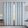 Randall Blue Plaid 80% Blackout Curtain Panels with Grommet Top Room Darkening Energy Efficient Buffalo Check Long Window Curtai