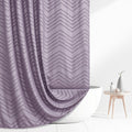 Siiluminisoy Purple Boho Shower Curtain Woven Fabric Purple Cute Shower Curtain Modern Farmhouse Textured Tufted Chevron Striped