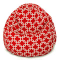 Majestic Home Goods Classic Bean Bag Chair - Links Giant Classic Bean Bags for Small Adults and Kids (28 x 28 x 22 Inches) (Red)