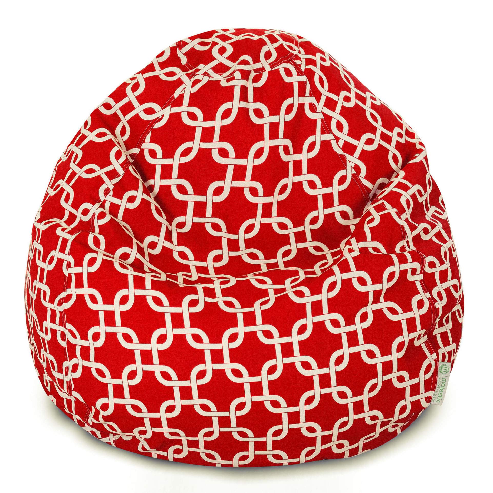Majestic Home Goods Classic Bean Bag Chair - Links Giant Classic Bean Bags for Small Adults and Kids (28 x 28 x 22 Inches) (Red)