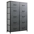 WLIVE Grey Dresser for Bedroom with 10 Fabric Drawers, Tall Organizer Units for Living Room, Clothing, Closet, Storage Tower wit