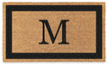 Coco Mats N More Black Single Bordered Monogrammed Coco Doormat 18 x 30 with Vinyl Backing | Personalized Door Mat for Home Ent