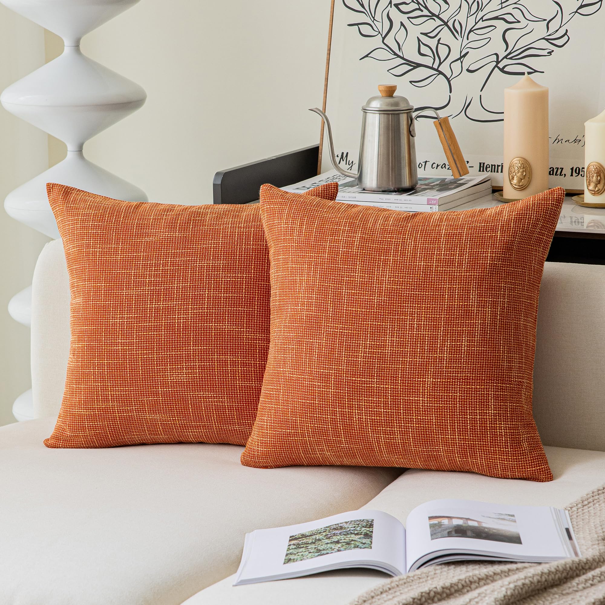 Kevin Textile Fall Pillow Cover Decor Lined Linen Throw Pillow Cases Cushion Cover Seasonal Autumn Pillow Covers for Chair, 18 x