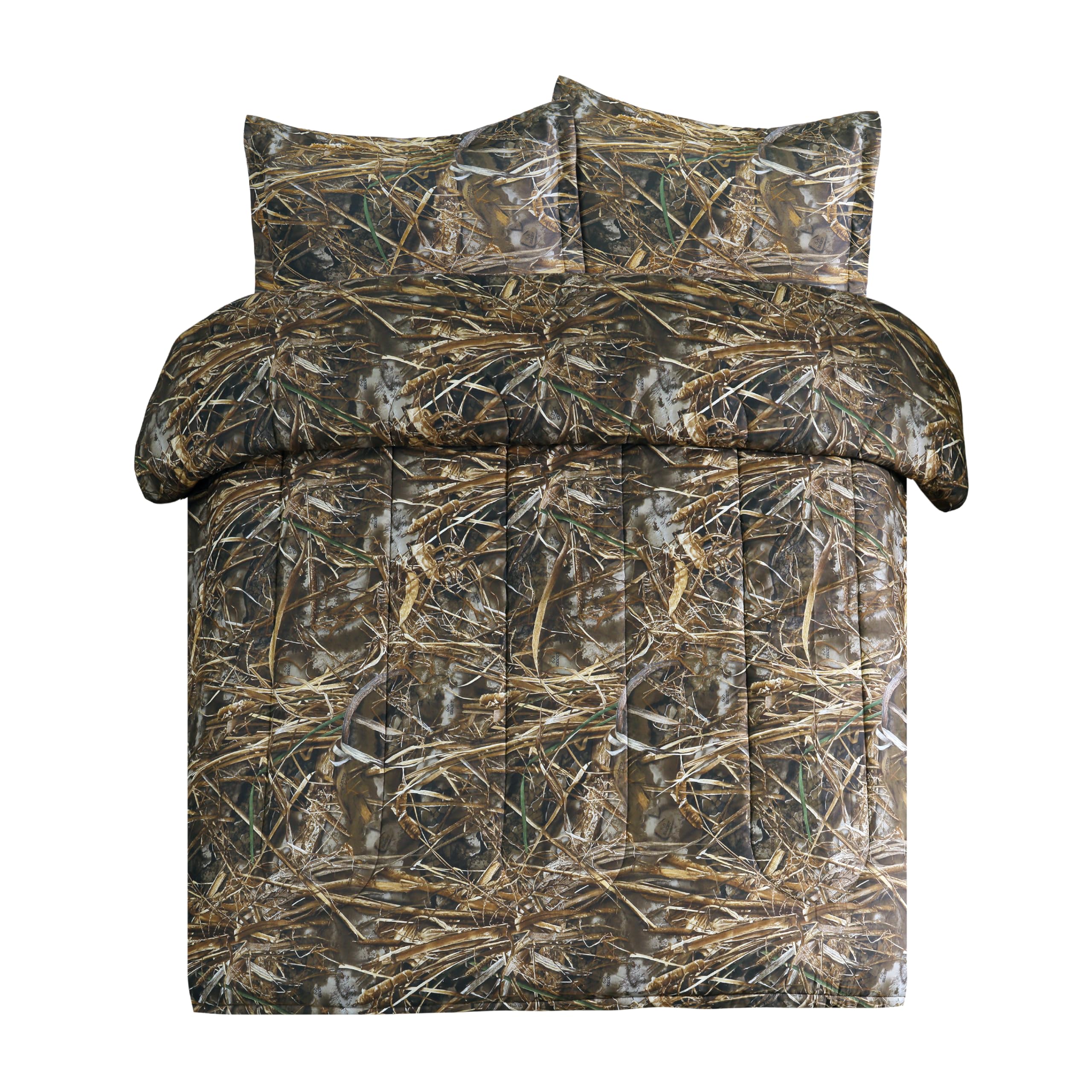 VISI-ONE Realtree Max-7 Camo King 3 Piece Comforter Set - Camping Essential for RV & Adventure, Rustic Farmhouse Style with Univ