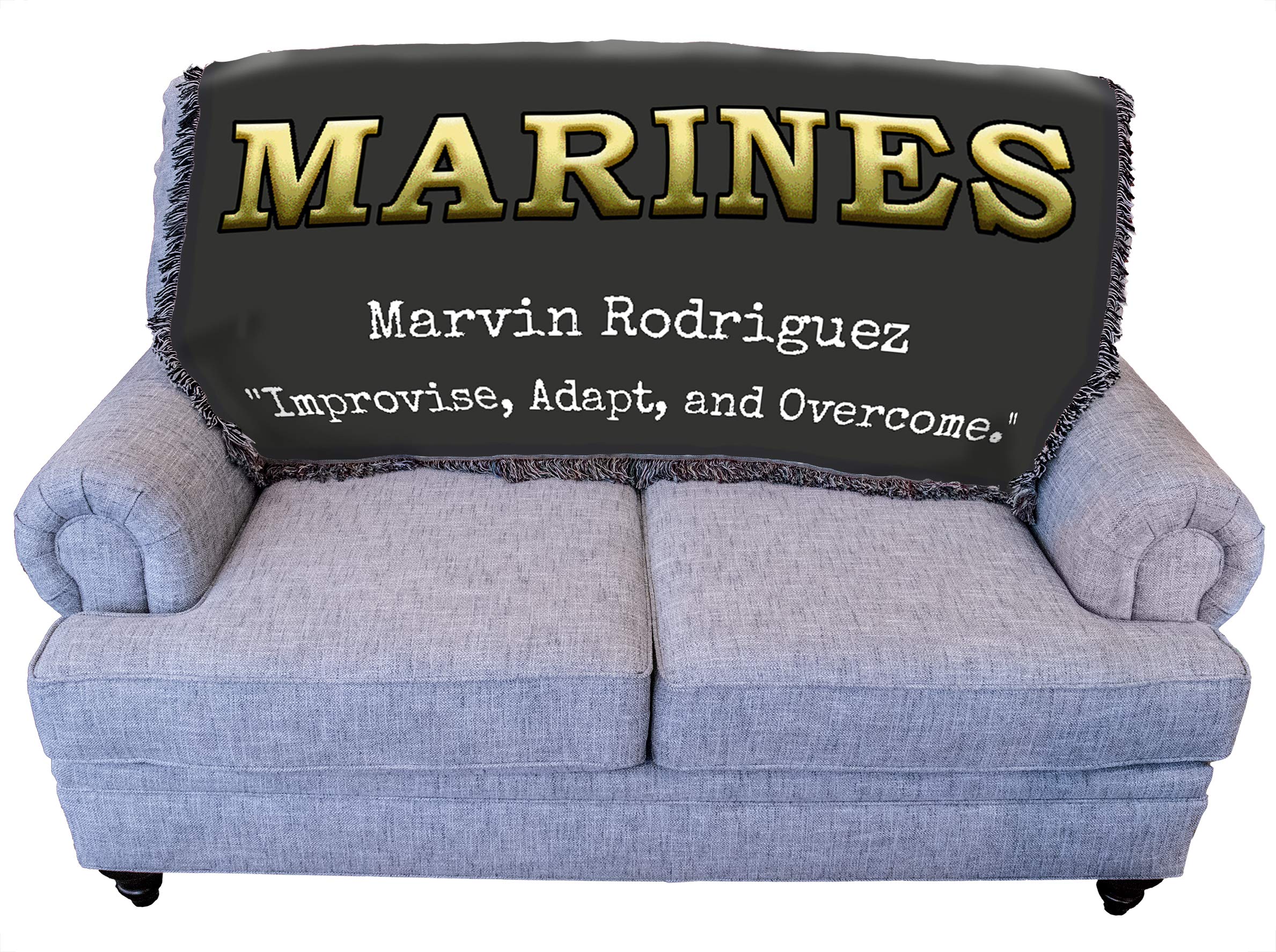 Pure Country Weavers US Marine Corps Blanket - Personalized - Gift Military Tapestry Throw for Back of Couch or Sofa - Woven fro