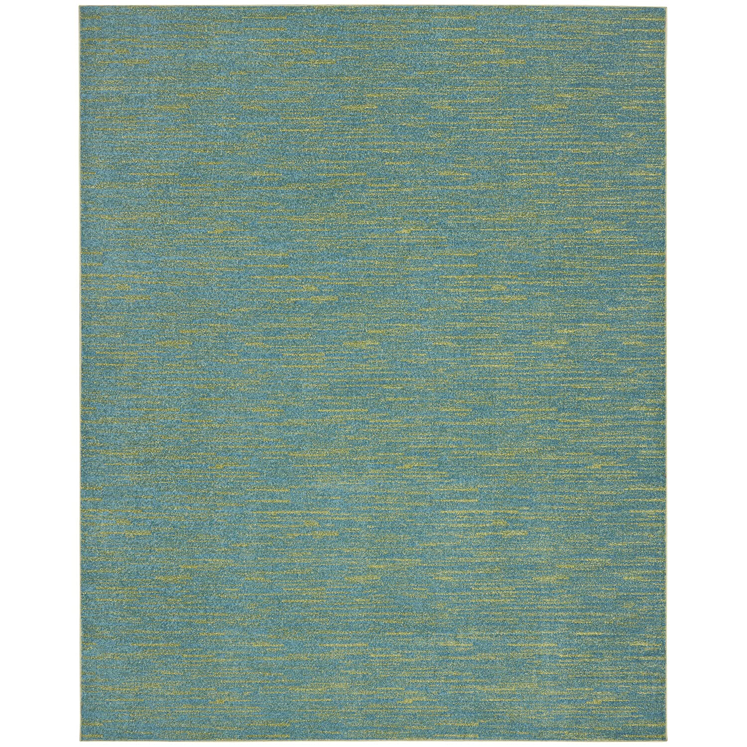 Nourison Essentials Indoor/Outdoor Blue Green 7 x 10 Area Rug, Easy Cleaning, Non Shedding, Bed Room, Living Room, Dining Room