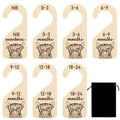 R HORSE 8Pcs Highland Cow Baby Closet Dividers, Double Sided Baby Closet Organizers Nursery Hanger Dividers Wood Size Dividers f